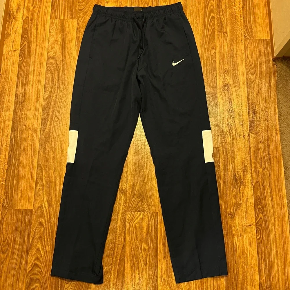 Nike Form Dri-Fit Track Pants Men Large Navy Blue Training Athletic Mesh Lined